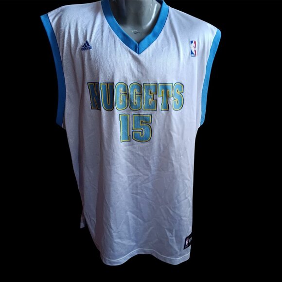 Carmelo Anthony Denver Nuggets #15 Jersey XXL Adidas Authentic NBA White Vtg - Picture 2 of 7